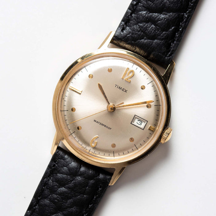 material shot of the watch face of The 1975 Timex Marlin "Dot Dash"