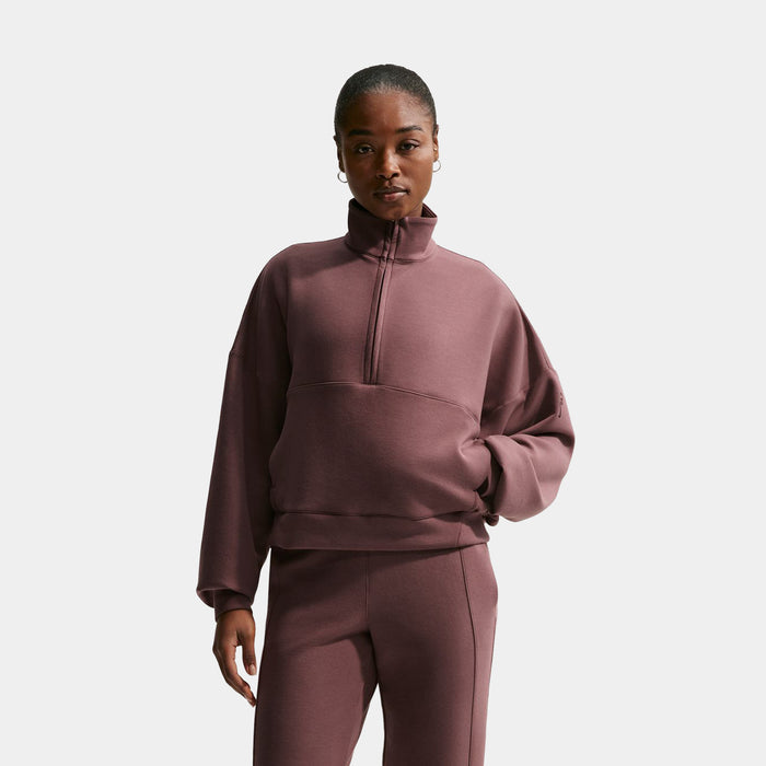 24.7 Impossibly Soft Dri Fit Oversized Half Zip Womens Sweater (Tattoo/Burgundy Crush)