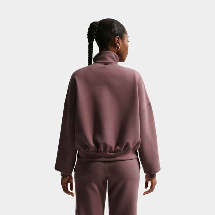 24.7 Impossibly Soft Dri Fit Oversized Half Zip Womens Sweater (Tattoo/Burgundy Crush)