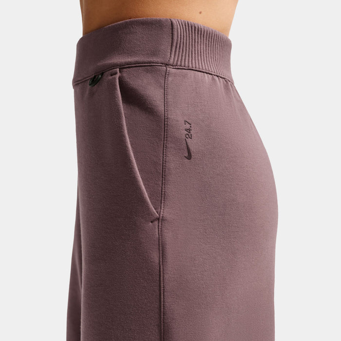 24.7 ImpossiblySoft Dri Fit High Waisted Loose Flared Womens Pants (Tattoo/Burgundy Crush)