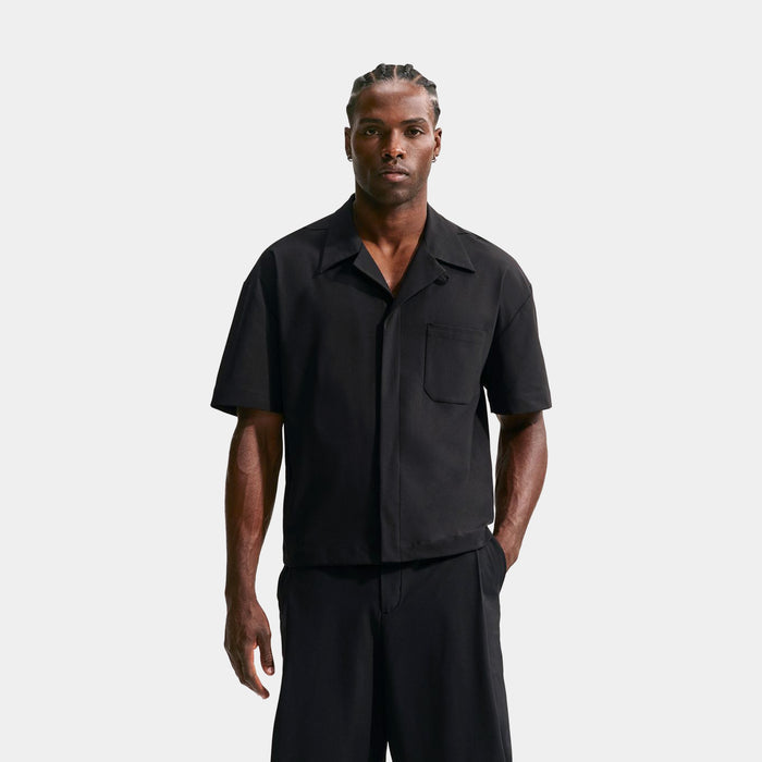 24.7 PerfectStretch Dri Fit UV Button Up Mens Short Sleeve Shirt (Black/Dark Smoke Grey)