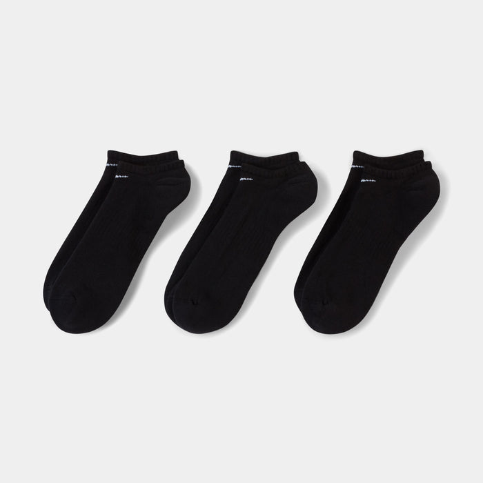 3 Pack Everyday No Show Mens Socks (Black)