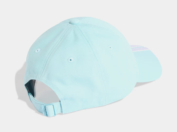 3 Stripes New Logo Baseball Adjustable Mens Hat (Icey Blue/White)