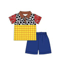 3.12 BSSO1989 Preorder Cartoon Toy Polo Top Blue Shorts Boys Summer Clothes Set