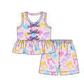 3.12 GSSO3592 Preorder Colorful Bows Sleeveless Top Shorts Girls Summer Clothes Set