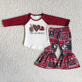 6 A12-16 Long sleeve bell bottom pants outfits