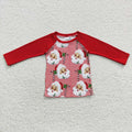 6 C6-8 Santa Candy Cane Stripes Print Boys Christmas Raglan Sleeve Tee Shirts Top