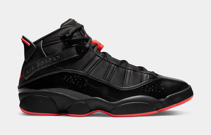 6 Rings Black Infrared Mens Basketball Shoes (Black)