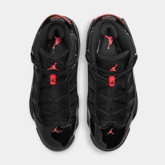 6 Rings Black Infrared Mens Basketball Shoes (Black)