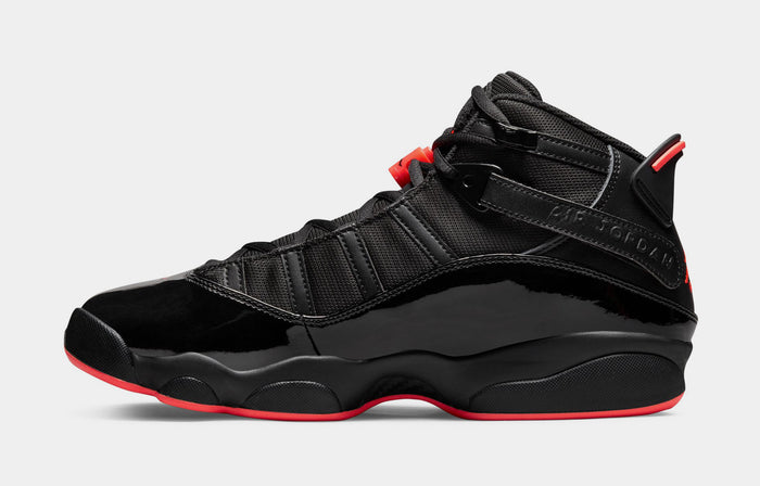6 Rings Black Infrared Mens Basketball Shoes (Black)