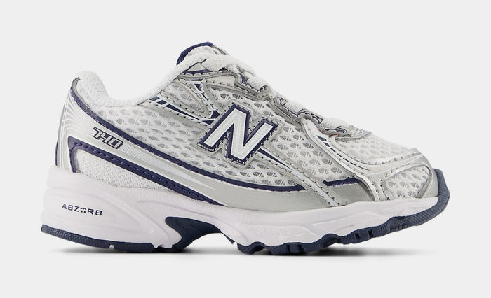 740 Bungee Lace Infant Toddler Lifestyle Shoes (White/Navy)