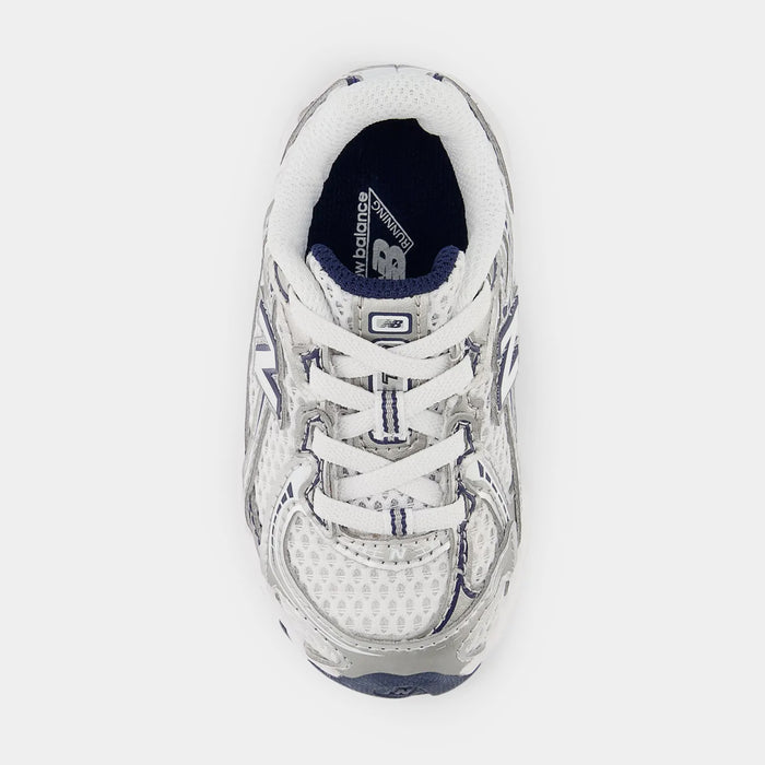 740 Bungee Lace Infant Toddler Lifestyle Shoes (White/Navy)