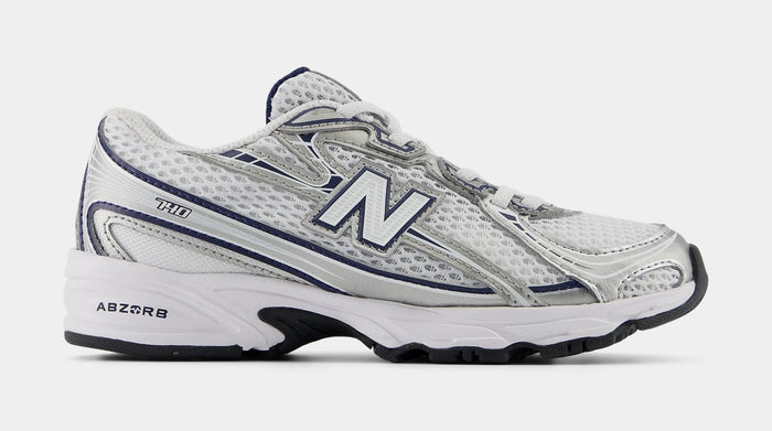 740 Bungee Lace Preschool Lifestyle Shoes (White/Navy)