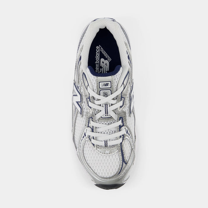 740 Bungee Lace Preschool Lifestyle Shoes (White/Navy)