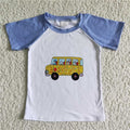 A11-9-2 School Bus Boys Back to School Tee Shirts Top