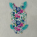 A13-13 Girls flutter sleeve flower print swimsuit