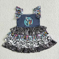 A3-23 Nightmar* Girls Flutter Sleeve Ruffles Halloween Dress