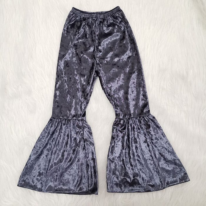 A4-21-2 Velvet bell bottom grey pants