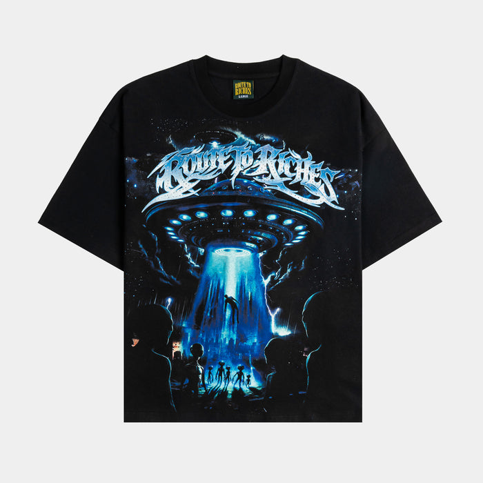 Abduction Mens Short Sleeve Shirt (Light Black/Blue)