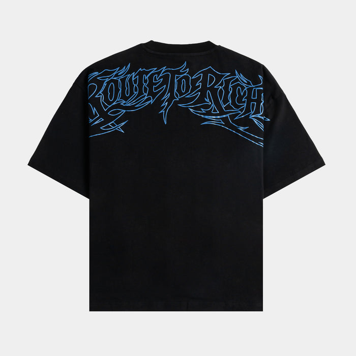Abduction Mens Short Sleeve Shirt (Light Black/Blue)