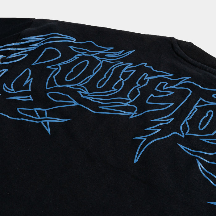 Abduction Mens Short Sleeve Shirt (Light Black/Blue)