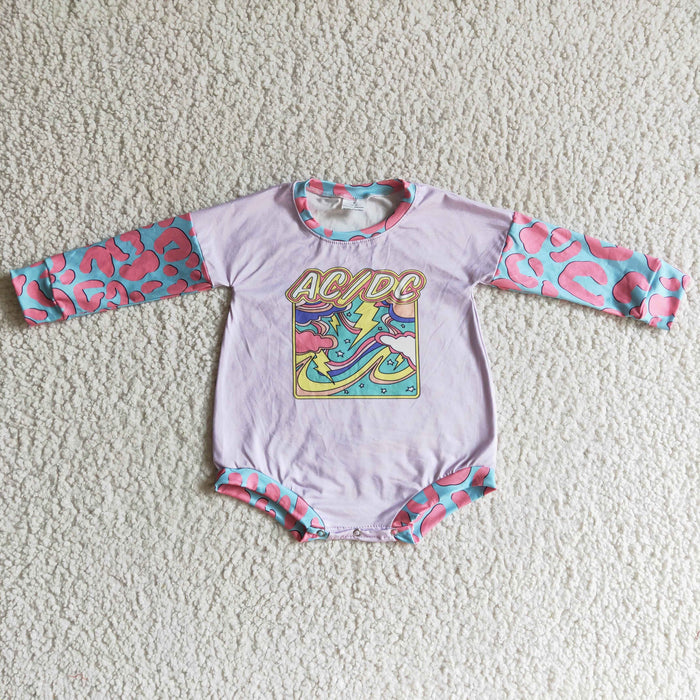 ACDC Leopard Girls long sleeve romper    LR0053