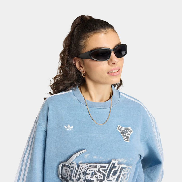 Adilenium Season 5 Oversized Denim Womens Short Sleeve Shirt (Light Blue)