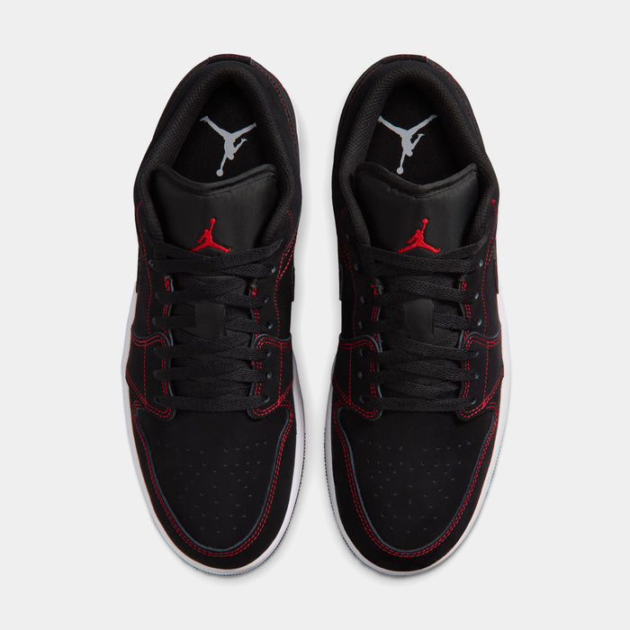 Air Jordan 1 Low Bloodline Mens Lifestyle Shoes (Black/University Red/White)