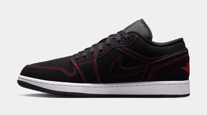 Air Jordan 1 Low Bloodline Mens Lifestyle Shoes (Black/University Red/White)