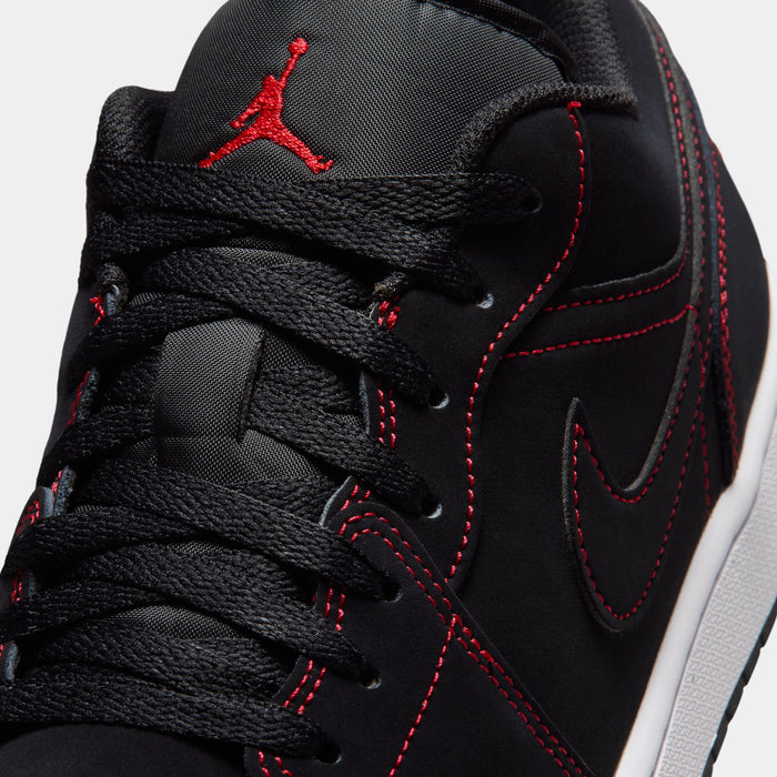 Air Jordan 1 Low Bloodline Mens Lifestyle Shoes (Black/University Red/White)