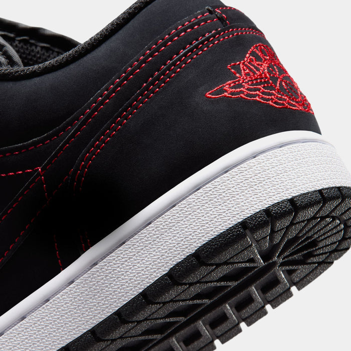 Air Jordan 1 Low Bloodline Mens Lifestyle Shoes (Black/University Red/White)