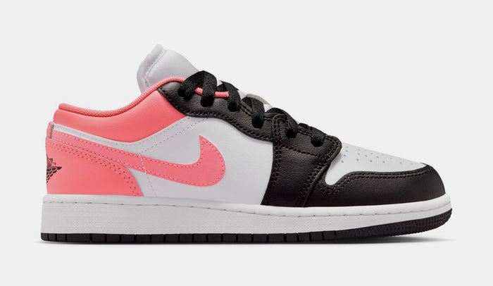 Air Jordan 1 Low Grade School Lifestyle Shoes (Black/Pink Gaze/White)