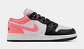 Air Jordan 1 Low Grade School Lifestyle Shoes (Black/Pink Gaze/White)