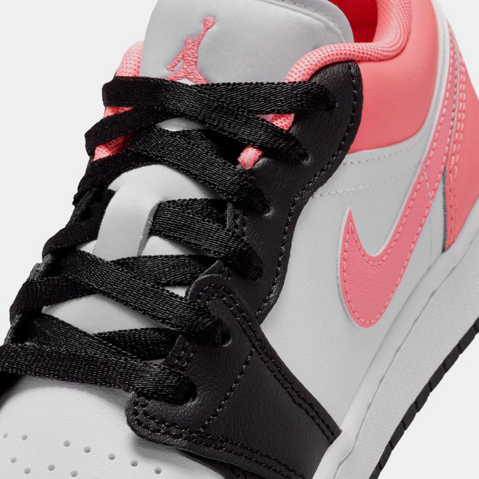 Air Jordan 1 Low Grade School Lifestyle Shoes (Black/Pink Gaze/White)