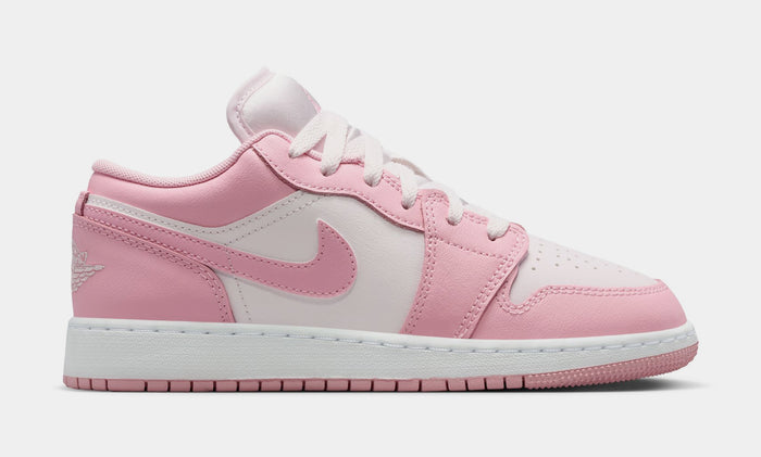 Air Jordan 1 Low Grade School Lifestyle Shoes (Medium Soft Pink/White/Pearl Pink)