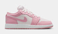Air Jordan 1 Low Grade School Lifestyle Shoes (Medium Soft Pink/White/Pearl Pink)