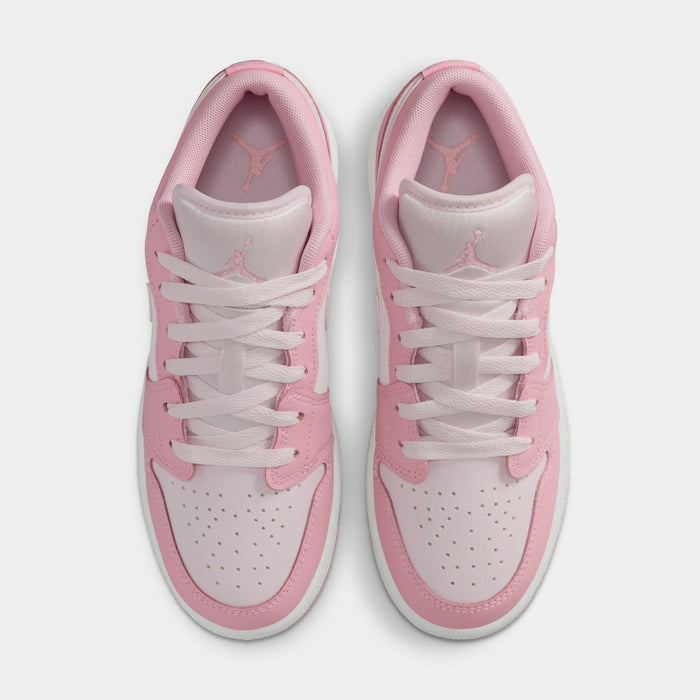 Air Jordan 1 Low Grade School Lifestyle Shoes (Medium Soft Pink/White/Pearl Pink)