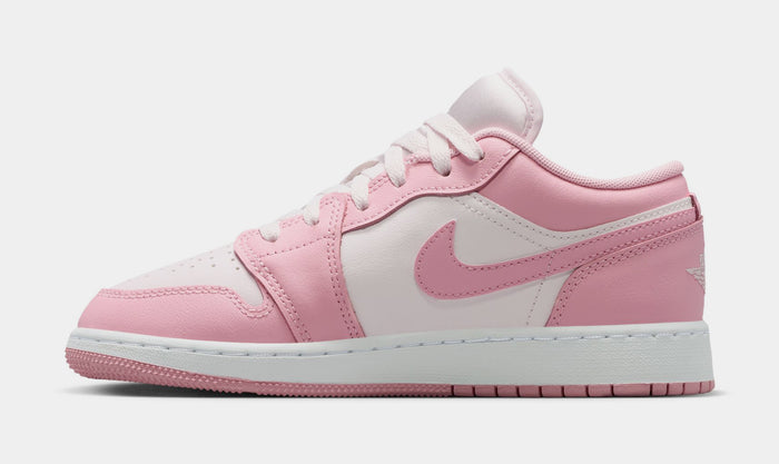 Air Jordan 1 Low Grade School Lifestyle Shoes (Medium Soft Pink/White/Pearl Pink)