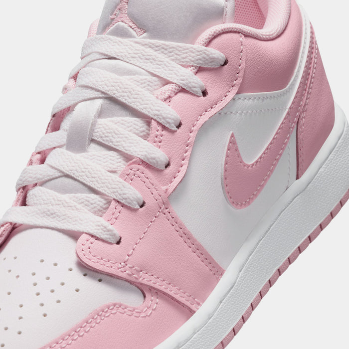 Air Jordan 1 Low Grade School Lifestyle Shoes (Medium Soft Pink/White/Pearl Pink)