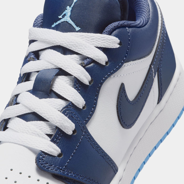 Air Jordan 1 Low Grade School Lifestyle Shoes (Midnight Navy/University Blue/White)