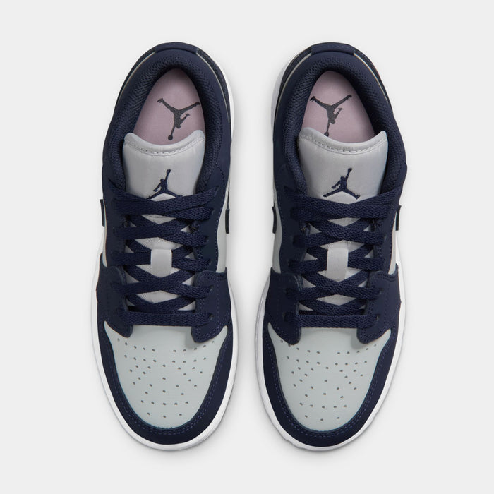 Air Jordan 1 Low Grade School Lifestyle Shoes (Obsidian/Grey Fog/Pink Foam)