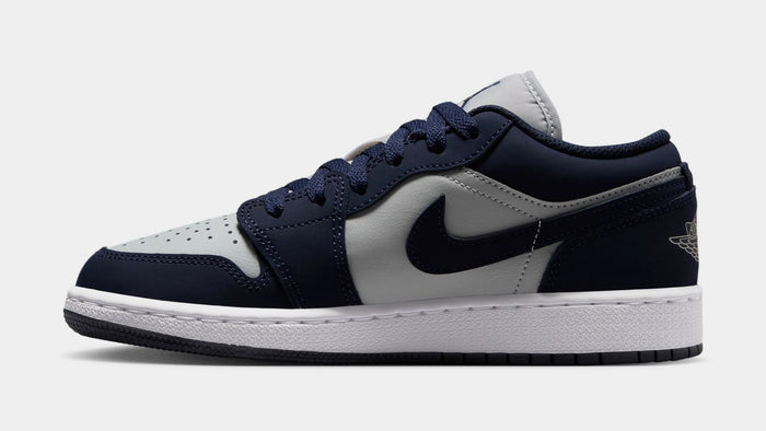 Air Jordan 1 Low Grade School Lifestyle Shoes (Obsidian/Grey Fog/Pink Foam)