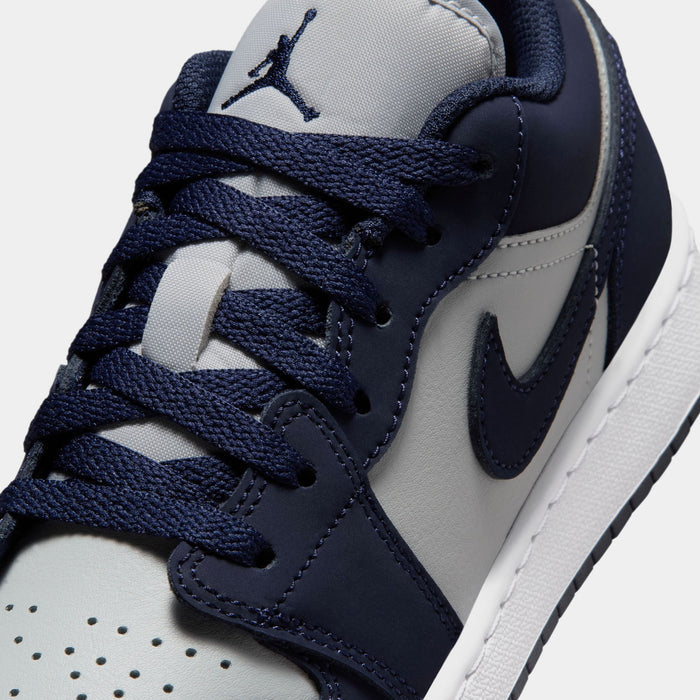 Air Jordan 1 Low Grade School Lifestyle Shoes (Obsidian/Grey Fog/Pink Foam)