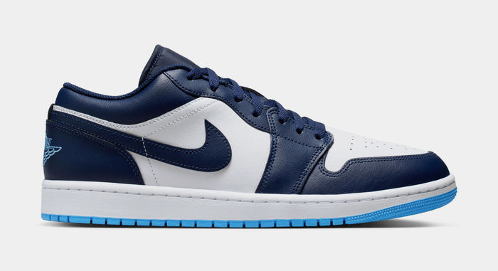 Air Jordan 1 Low Mens Lifestyle Shoes (Midnight Navy/White/University Blue)