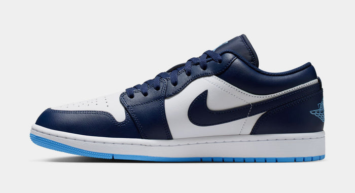 Air Jordan 1 Low Mens Lifestyle Shoes (Midnight Navy/White/University Blue)