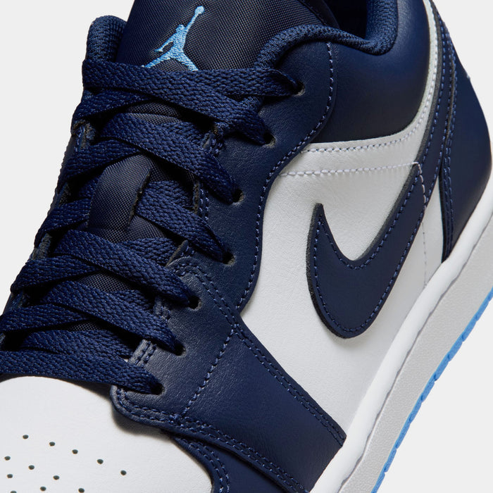 Air Jordan 1 Low Mens Lifestyle Shoes (Midnight Navy/White/University Blue)
