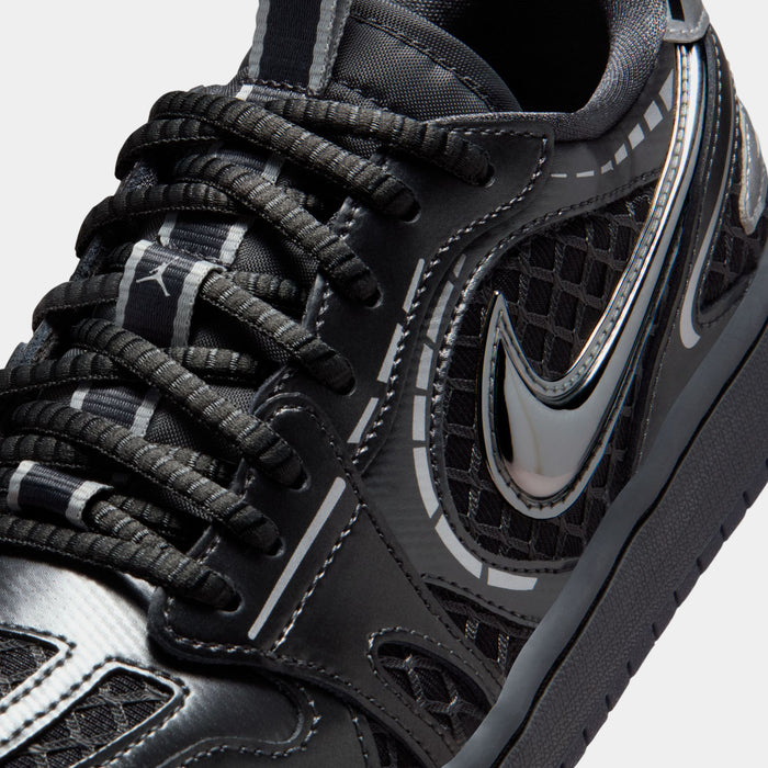 Air Jordan 1 Low Method of Make Womens Lifestyle Shoes (Black/Metallic Silver/White/Anthracite)
