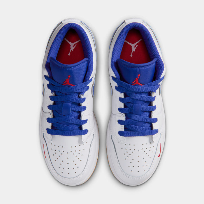Air Jordan 1 Low SE Grade School Lifestyle Shoes (White/University Red/Old Royal)