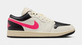 Air Jordan 1 Low Womens Lifestyle Shoes (Pale Ivory/Racer Pink/Black/Muslin)