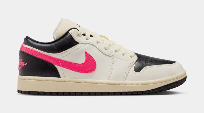 Air Jordan 1 Low Womens Lifestyle Shoes (Pale Ivory/Racer Pink/Black/Muslin)